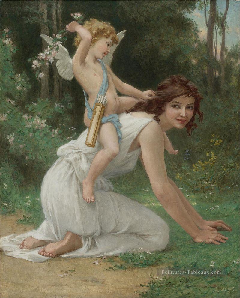 Guillaume Seignac Vénus et Cupidon Peintures à l'huile